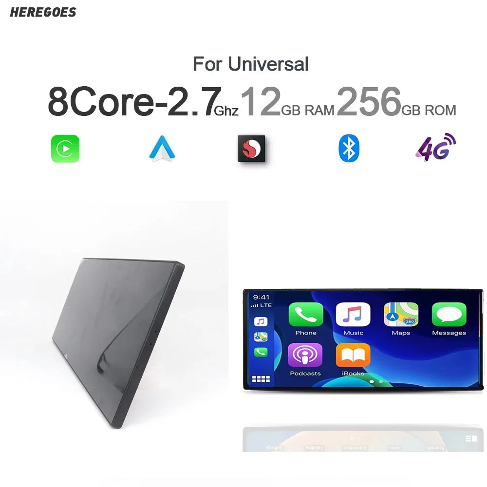 12.3" 2K 2400*900 Android 15.0 Car Radio GPS 8 Core 12GB RAM 256GB ROM DSP Multimedia Player for Universal Toyota Honda