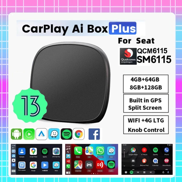 CarPlay Android Ai Box Wired To Wireless carplay Android Octa-core 4G+64G 8G+128GPlug and