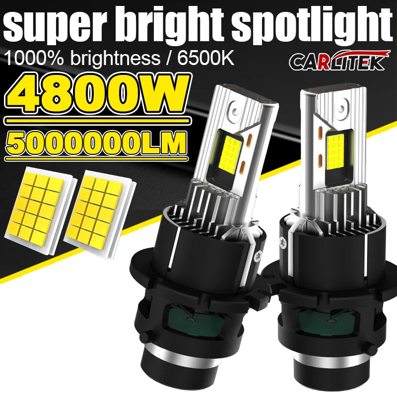 D2S D4S Led Car Headlights Bulb D2R D4R LED Car Light High power 4800W 1:1 Plug and Play 9