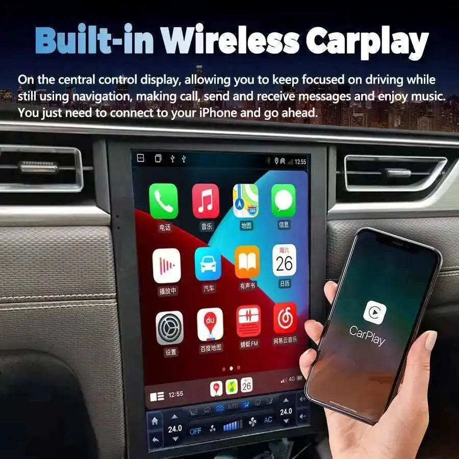 For Jianghuai Jiayue A5 Navigation Sihao A5 Android 14 Multimedia Player GPS Navigation Au