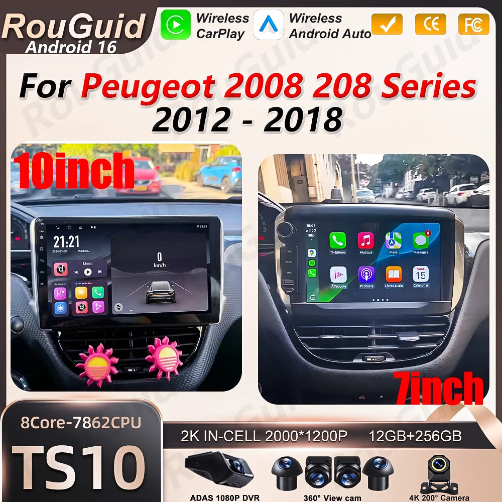 Android 16 Car Radio For Peugeot 2008 208 Series 2012 2013 2014 2015 2016 2017 2018 Carpla | AUTOKITSHOP