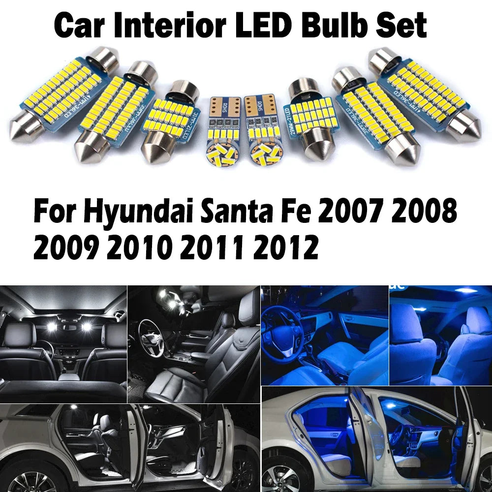 13-Piece LED Interior Light Kit for Hyundai Santa Fe - Canbus Error-Free Bulbs | AUTOKITSHOP