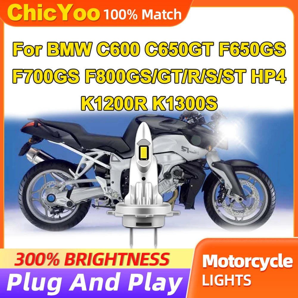 Led Headlight 60W Canbus No Error Motorcycle Lamp 6000K For BMW C600 C650GT F650GS F700GS