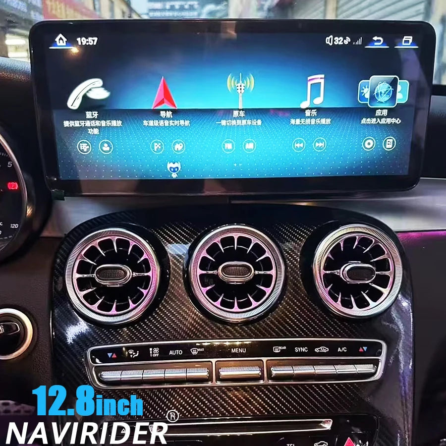 12.8'' Android 15 Car Radio For Mercedes Benz C Class Glc W446 W447 X253 W205 2015-2018 12