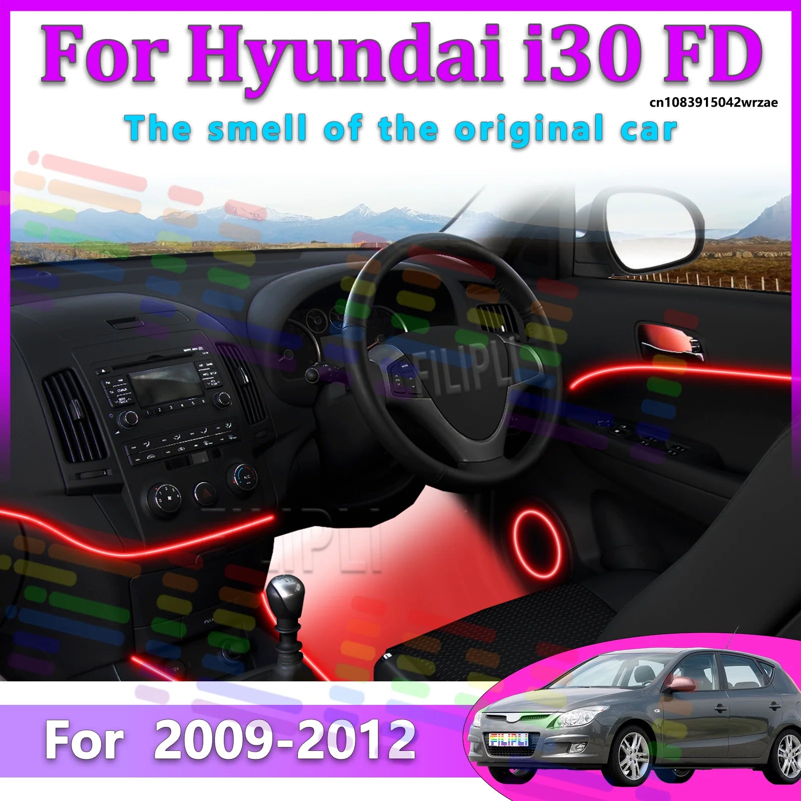 64 RGB - Neon Strip - for Hyundai 2009-2012 - App Control - Car Interior Lighting | AUTOKITSHOP