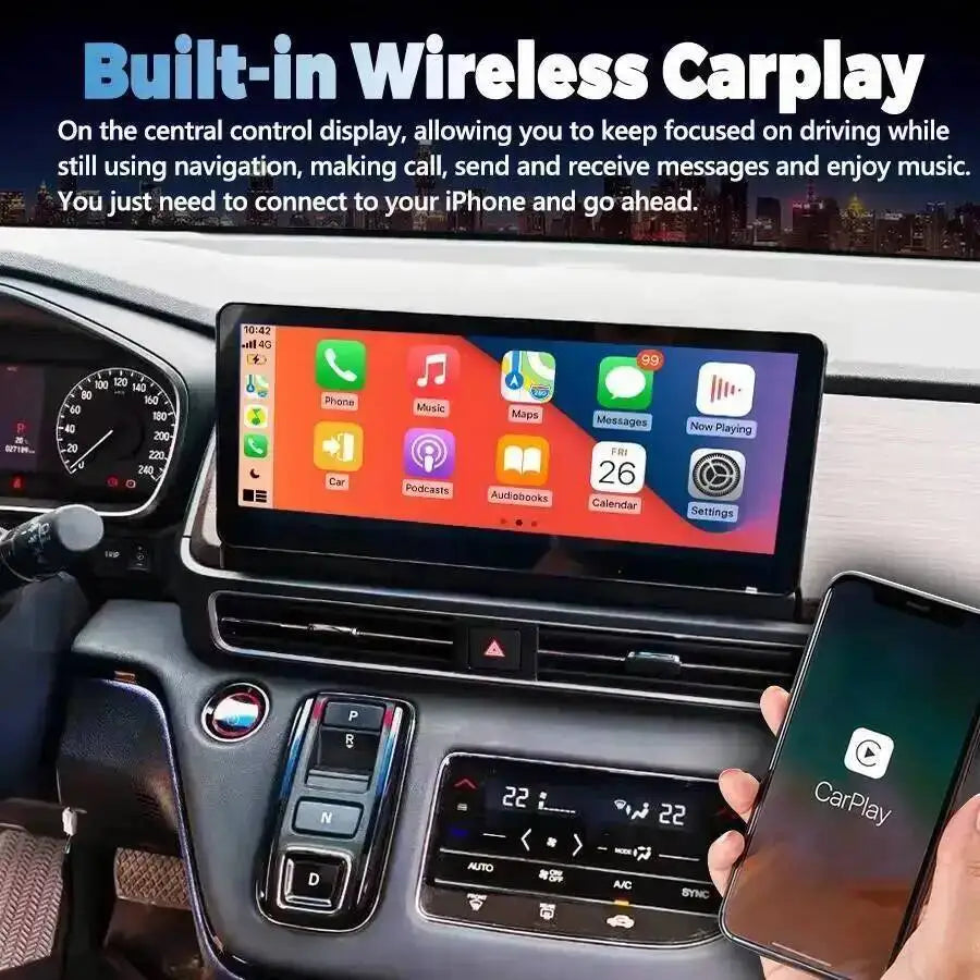 12.3inch Car Radio For Honda ODYSSY 2022 2023 2024 Android 15 wireless BT GPS Car Multimed
