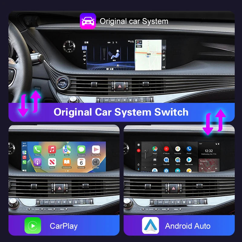 Wireless New CarPlay Kit for Lexus LS 2012-2022, with Android Auto Interface AirPlay Mirro