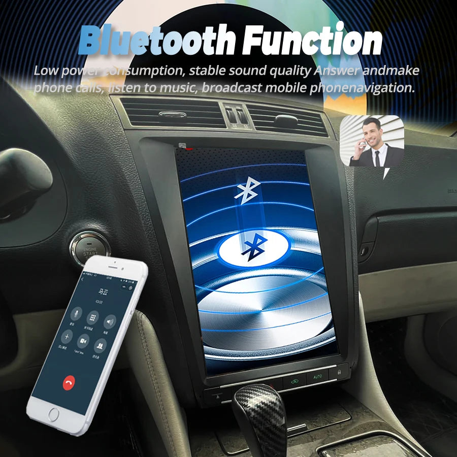 12.8 Android 14 Tesla Screen Radio Carplay For LEXUS GS300 2009 GS350 2010 Gs450h 2006 Car