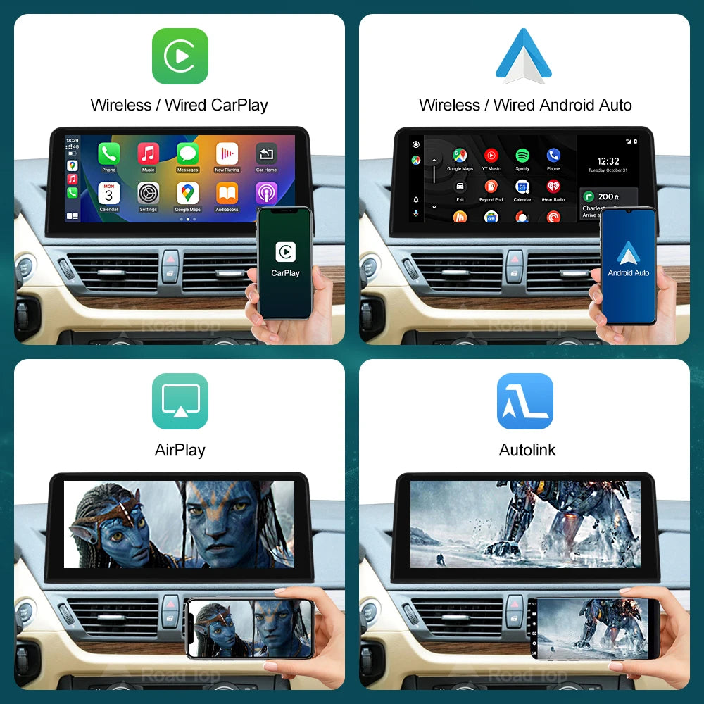 RoadTop 12.3'' Wireless Carplay Car Multimedia Touch Screen For BMW X1 E84 2009-2015 CIC I