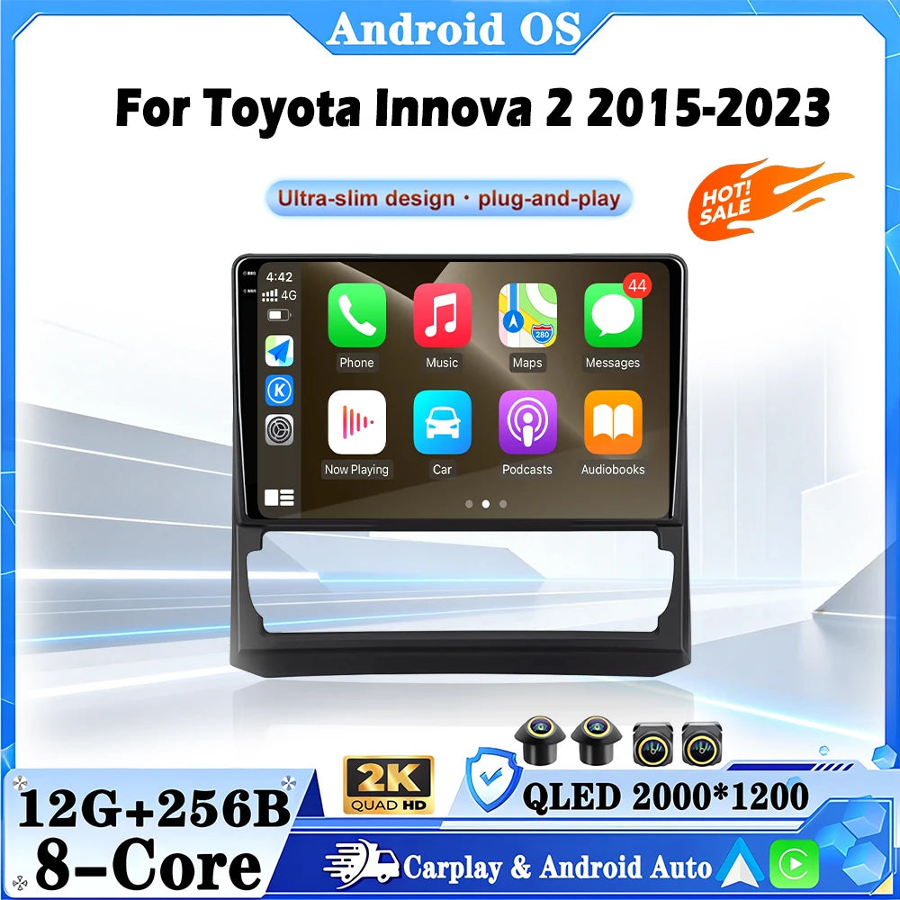 For Toyota Innova 2 2015-2023 Carplay DSP 4G WIFI Android All In One Car Intelligent Syste
