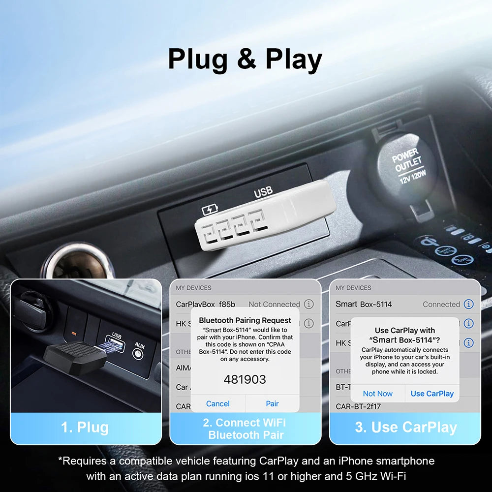 2in1 Wireless CarPlay Dongle Wireless Android Auto Adapter AI Smart Box For Car With Wired | AUTOKITSHOP
