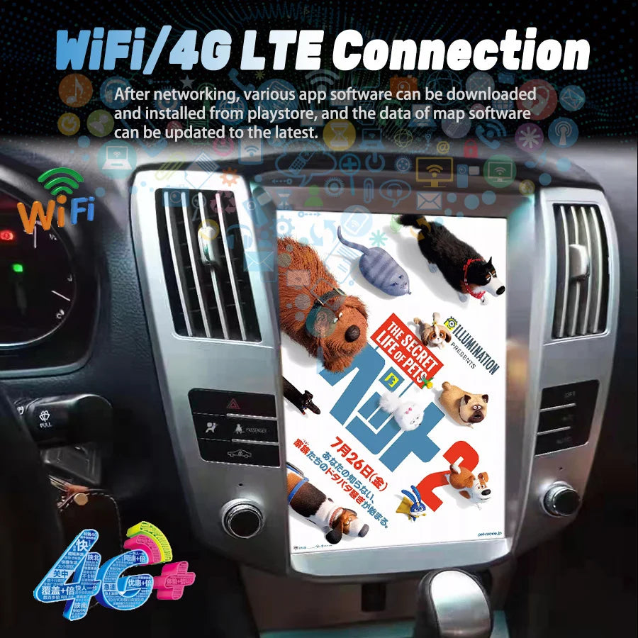 12.1inch Screen Android Car Radio For Lexus RX300 RX330 RX350 RX400 For Toyota Harrier GPS