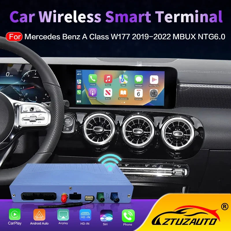 Latest Wireless CarPlay Android Auto For Mercedes Benz A Class W177 2019-2022 MBUX NTG6.0