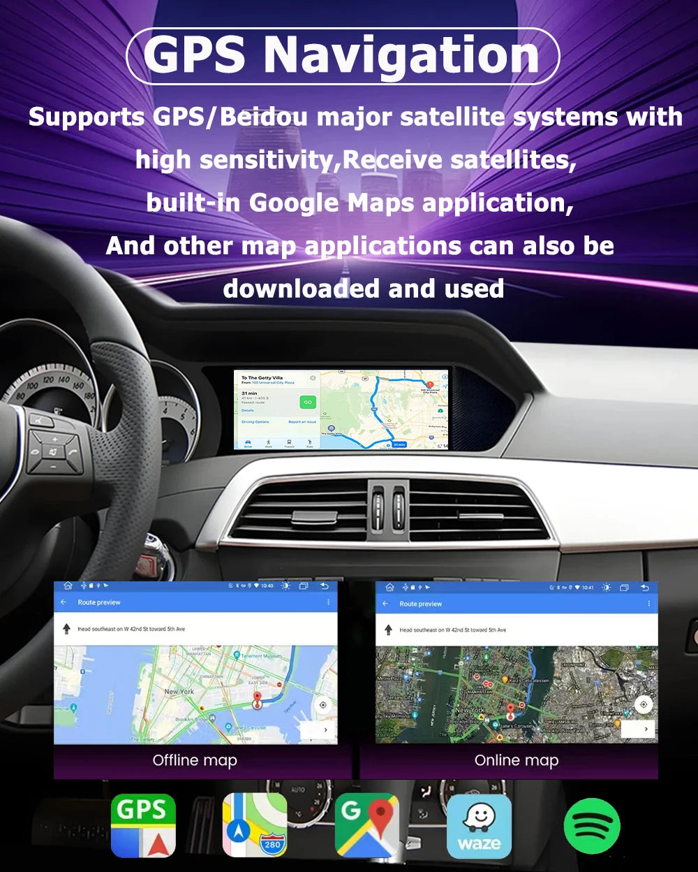 Android 16 Carplay Touch Screen Car Multimedia Video Player For Benz A CLASS CLA GLA W176