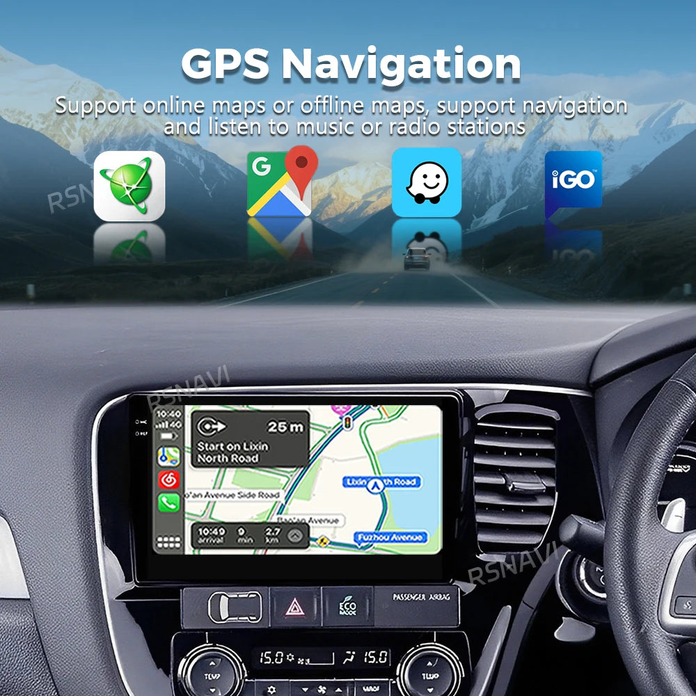 Qualcomm Android 16 For Mitsubishi Outlander 3 2012-2018 2K QLED Stereo Car Radio Multimed
