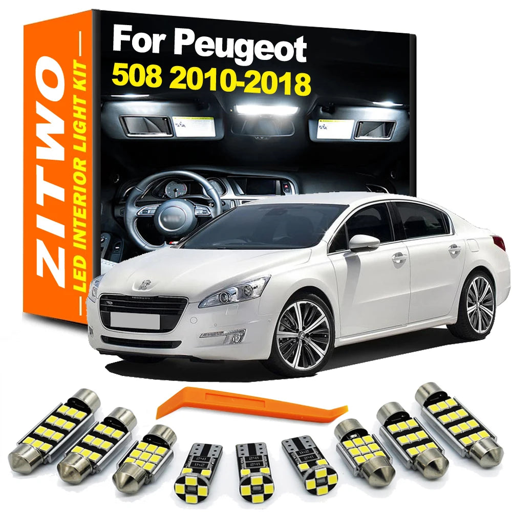 22Pcs Complete LED Interior Reading Light Door Foot Bulb Trunk Lamp Kit For Peugeot 508 Mk1 2010- 2013 2014 2015 2016 2017 2018