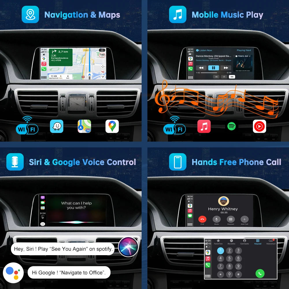 Road Top Wireless CarPlay For Mercedes Benz E Class W212 W213 E Coupe C207 NTG4.5 4.7/5.0  | AUTOKITSHOP
