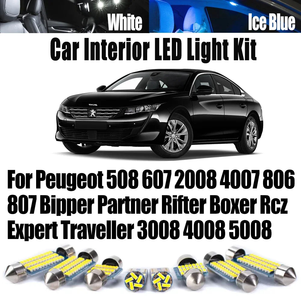 LED Interior Light Kit for Peugeot 508 607 - Canbus Error-Free Bulbs | AUTOKITSHOP