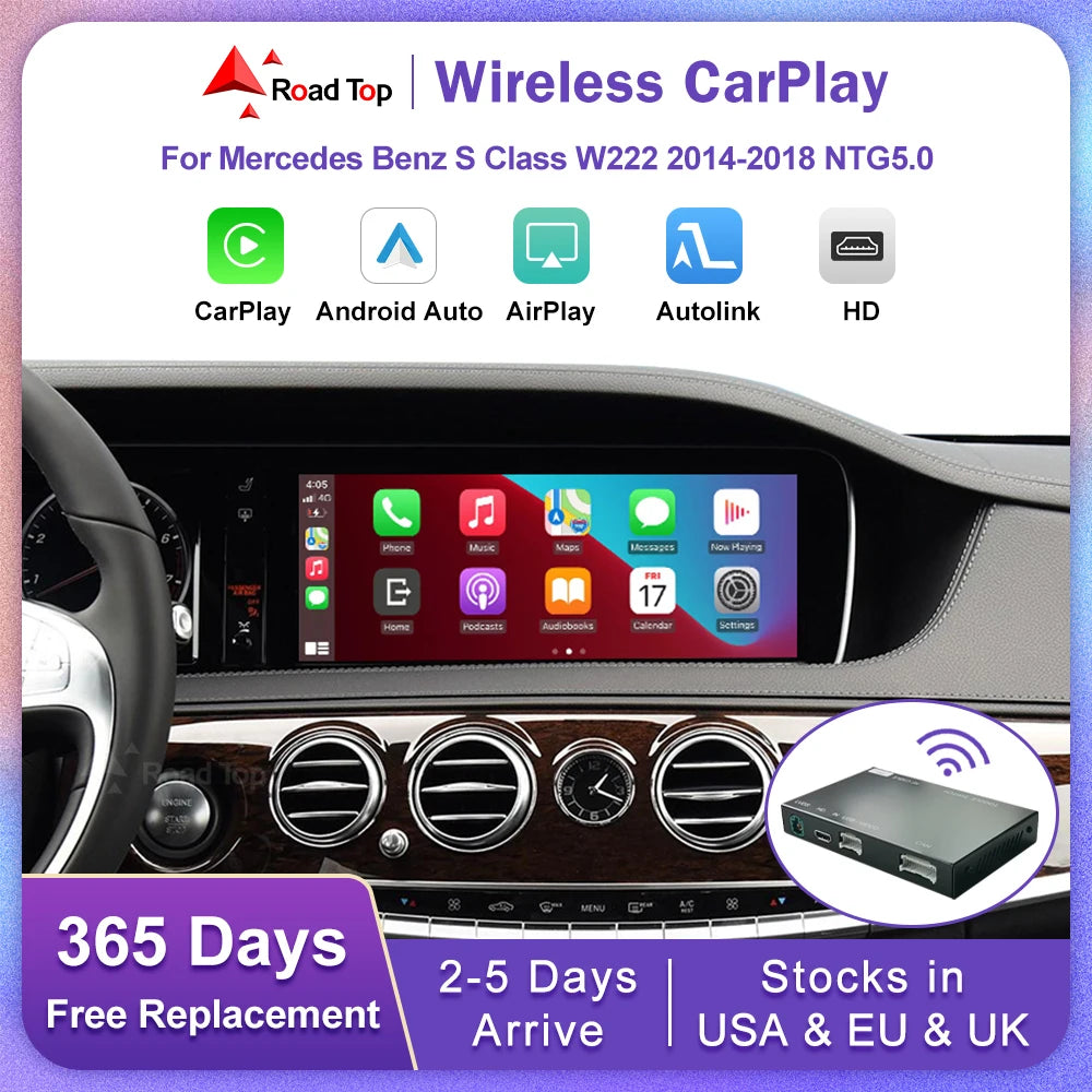 Wireless CarPlay for Mercedes Benz S Class W222 W217 2014-2018 NTG5.0 with Android Auto Mi | AUTOKITSHOP
