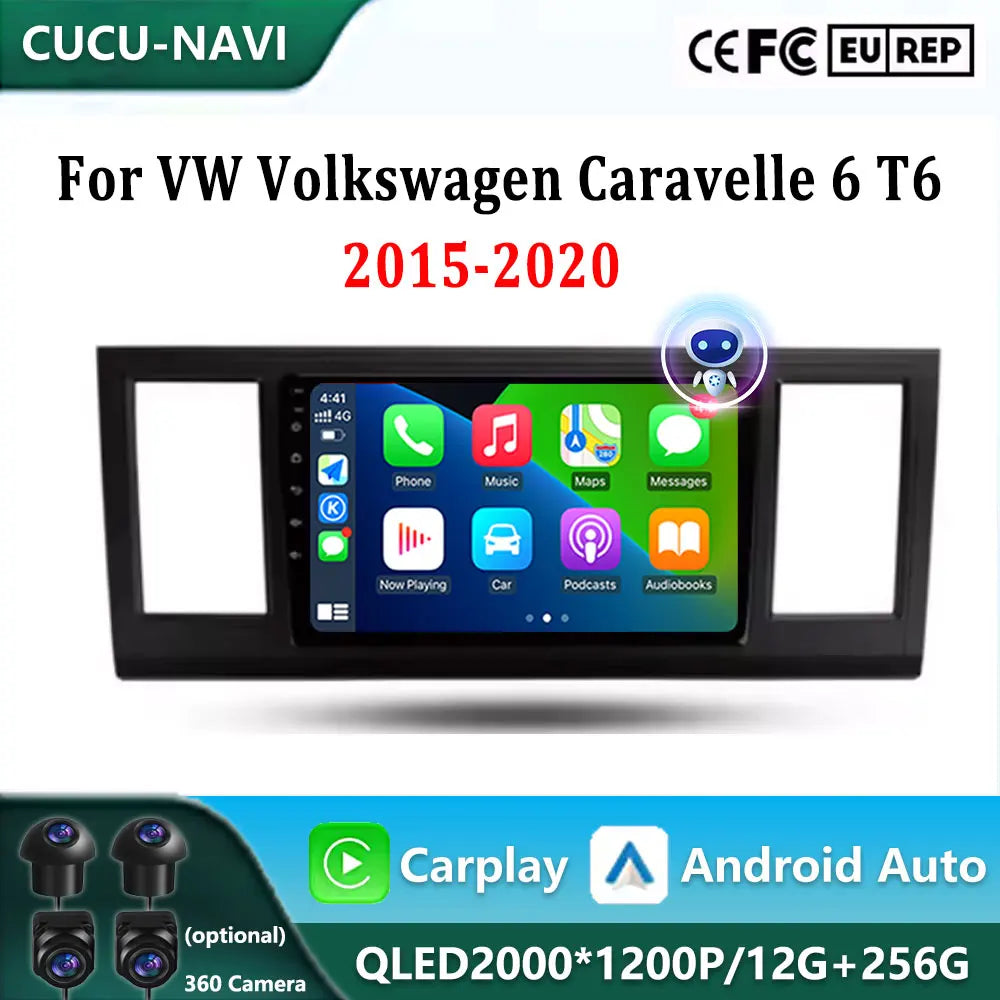Android 16 For VW Volkswagen Caravelle 6 T6 2015-2020 Carplay Auto Car Radio Multimedia Vi | AUTOKITSHOP