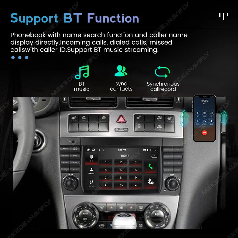 For Mercedes Benz C-Class W203 CLC W203 2004-2007 Android 15 64G 2 Din Car Radio Wireless