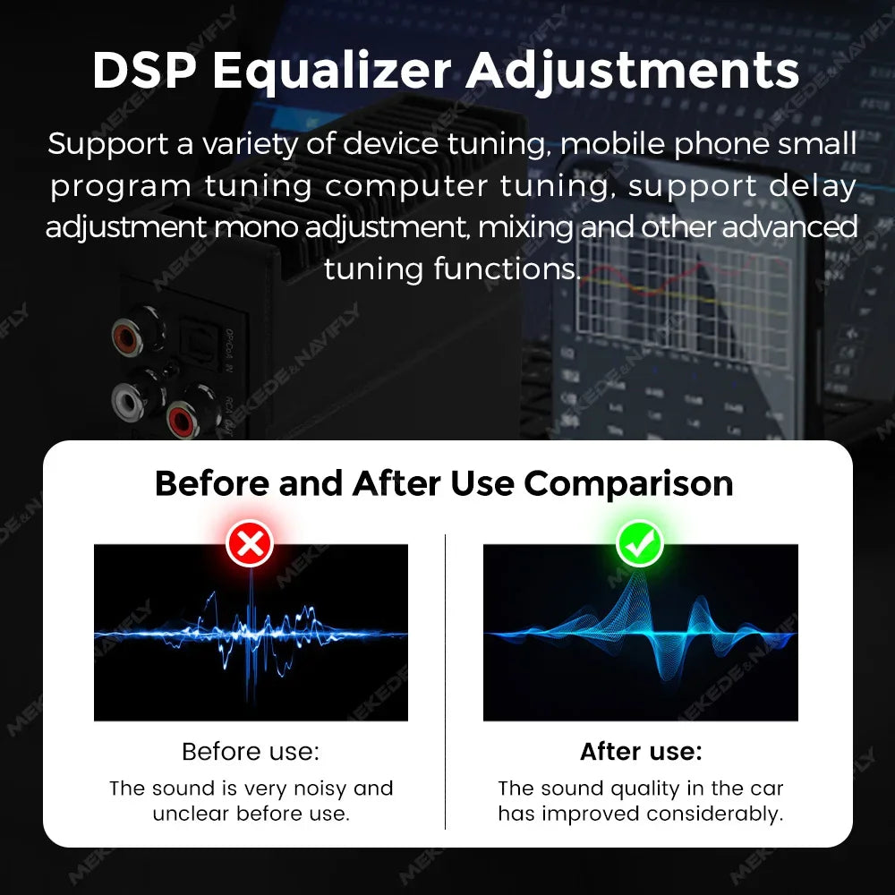 Car Digital Audio Processor DSP Amplifier 4*80W for Auto Radio Stereo USB RCA AUX Android  | AUTOKITSHOP