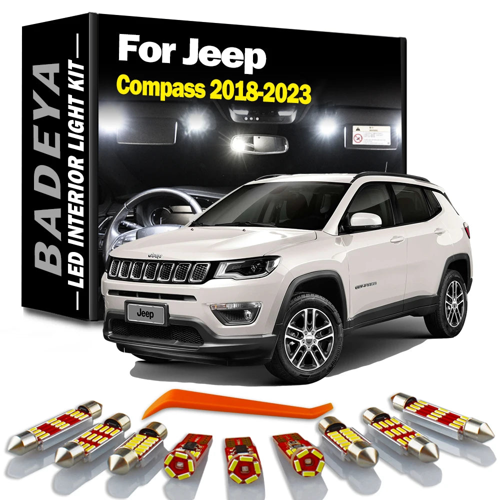 14-Piece LED Interior Light Kit for Jeep - Canbus Error-Free Interior Bulbs