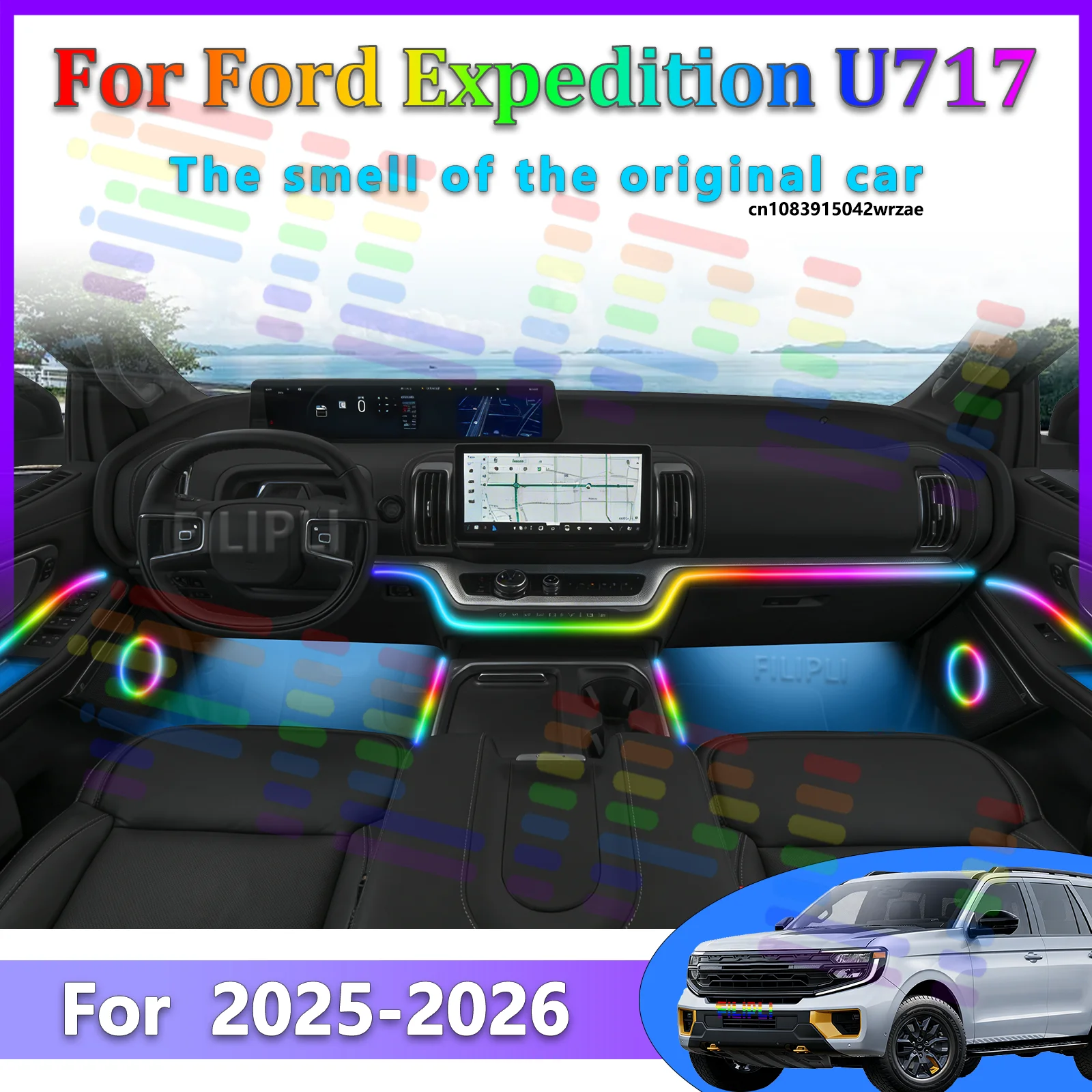 64 RGB - Neon Strip - for Ford U717 - App Control - Car Interior Lighting | AUTOKITSHOP