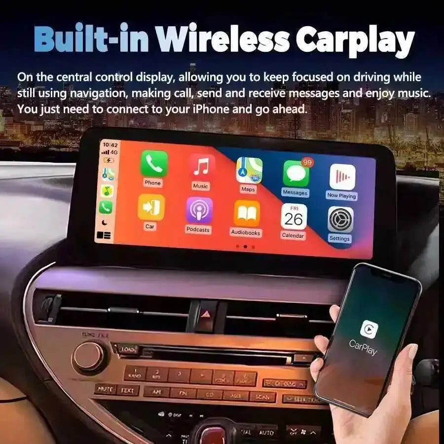 For Lexus RX270 RX350 RX450H 2009-2015 GPS Android Auto Stereo Navigation Multimedia Video