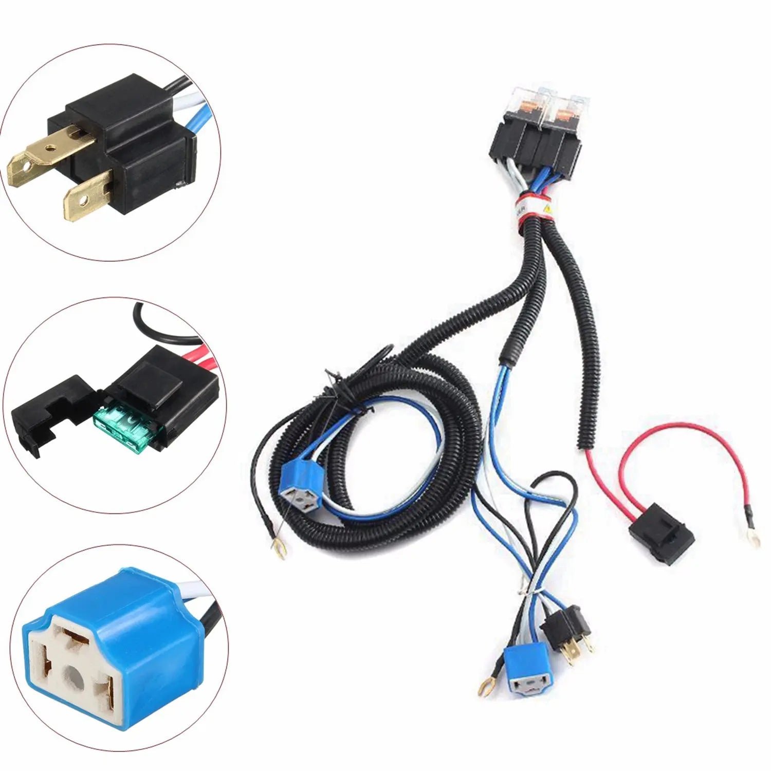 H4 Negative-Switched LED Bypass Harness for Jaguar XF BMW 7 Series Car Accessories