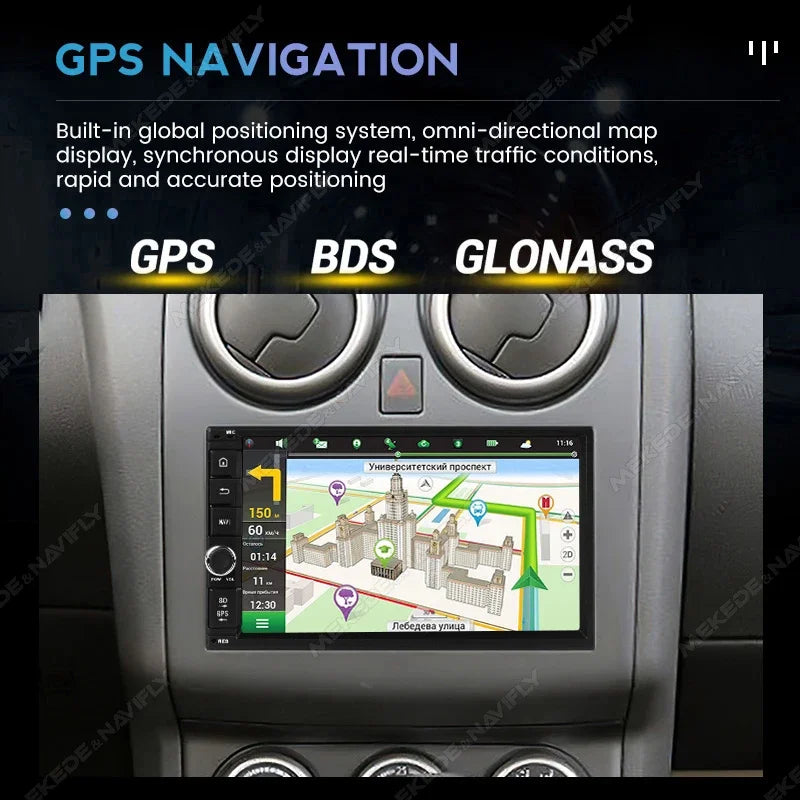 7 Inch IPS Screen 2 Din Universal Autoradio Android 15 GPS Stereo CarPlay Car Radio 8227 M | AUTOKITSHOP