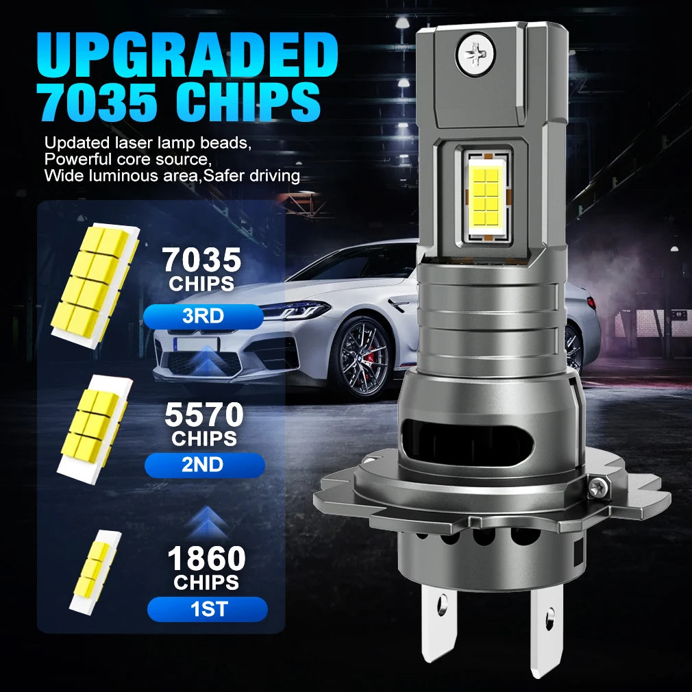 REDCAR H7 LED Light Canbus 100W 30000LM LED Headlight Bulbs 7530 CSP 6000K Turbo Light for