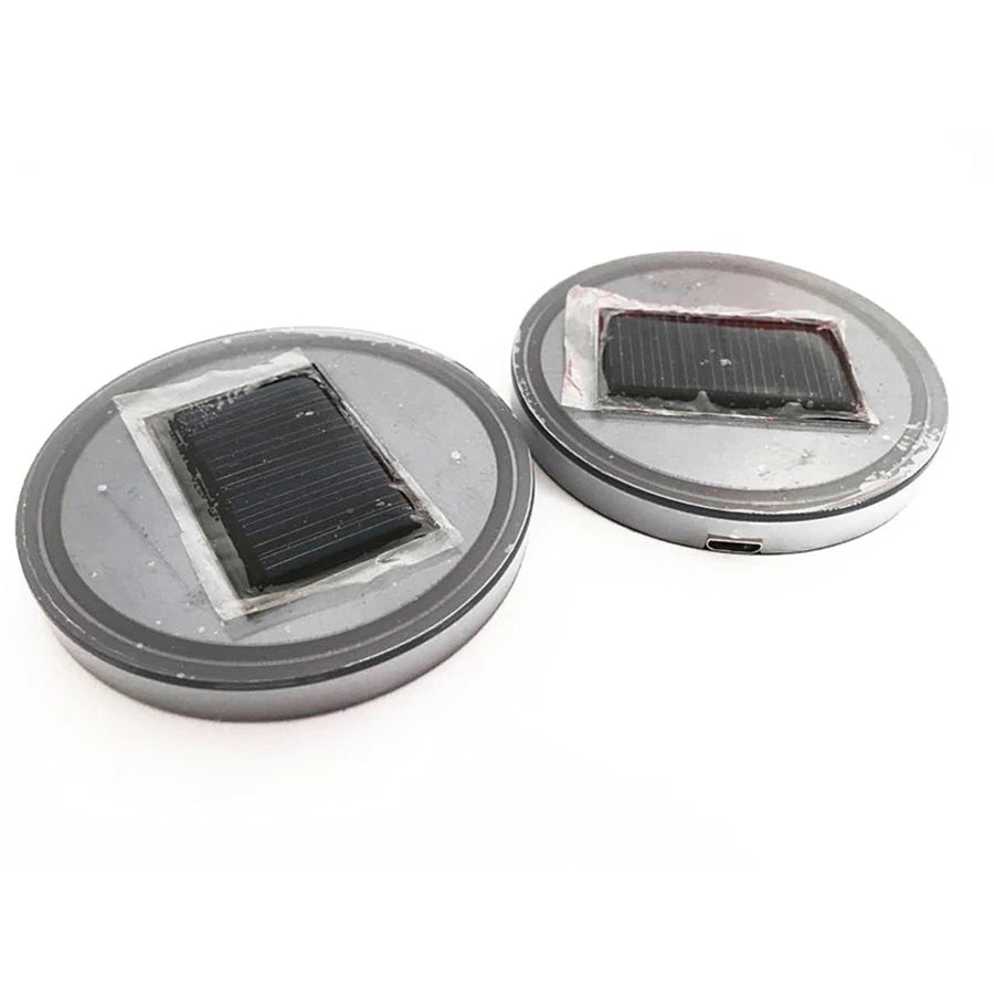 1 Pair 7 Colorful LED Light Cover Solar Charging Cup Holder Bottom Pad for Car SUV
