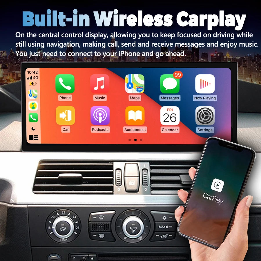 15.8h Android Auto Multimedia For BMW 5 Series 3 Series E90 E91 E92 E60 E61 E63 E64 2007-2
