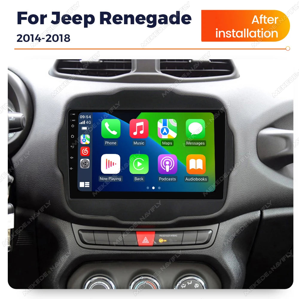 Android 14 Car Radio For Jeep Renegade 2014-2018 GPS Navigation Multimedia Video Player Au