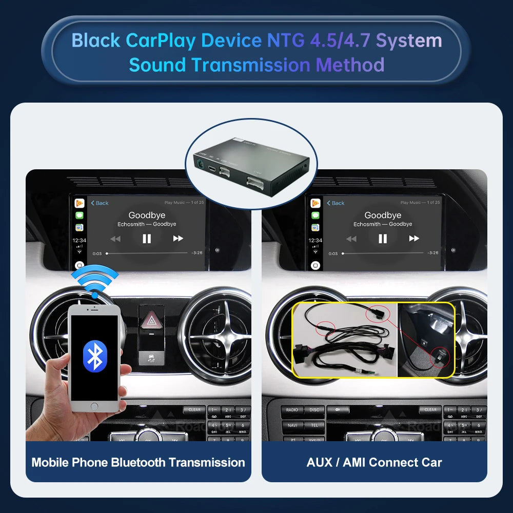 Road Top Wireless CarPlay for Mercedes Benz GLK NTG4.5 2013-2015 with Android Auto Mirror  | AUTOKITSHOP