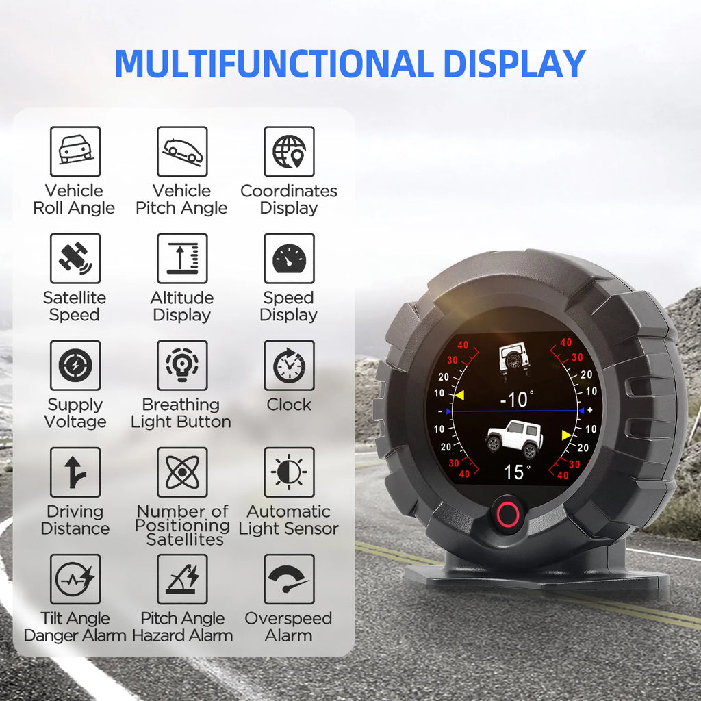 AD X95 Head Up Display GPS HUD Slope Meter Accessories HUD Auto Electronic Speedometer MPH KMH S - Automotive LED Light
