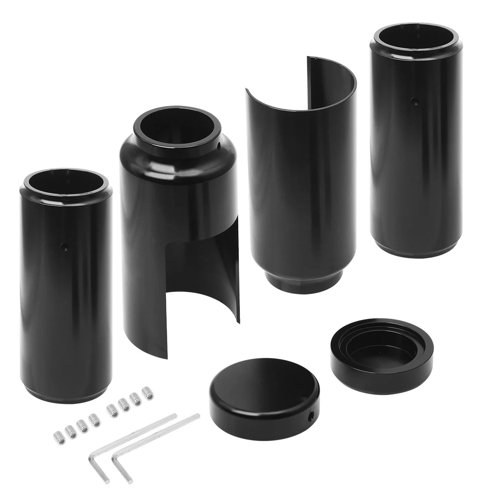 Motorcycle Aluminum Black Full Front Fork Cover Tube Cap Set For Harley Softail Street Bob FXBB  - Automotive LED Light