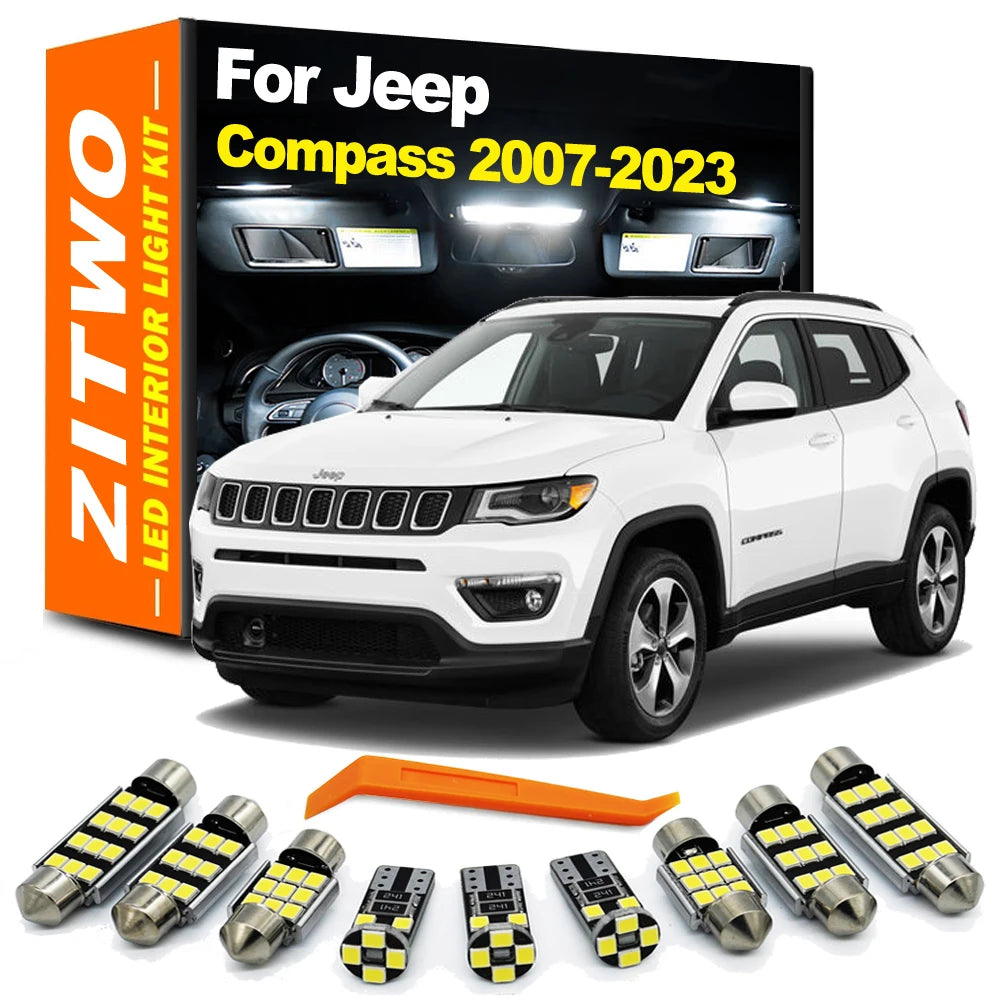 ZITWO Canbus LED Interior Light Kit For Jeep Compass 2007 2008- 2018 2019 2020 2021 2022 2023 2024 Car LED Bulbs Accessories
