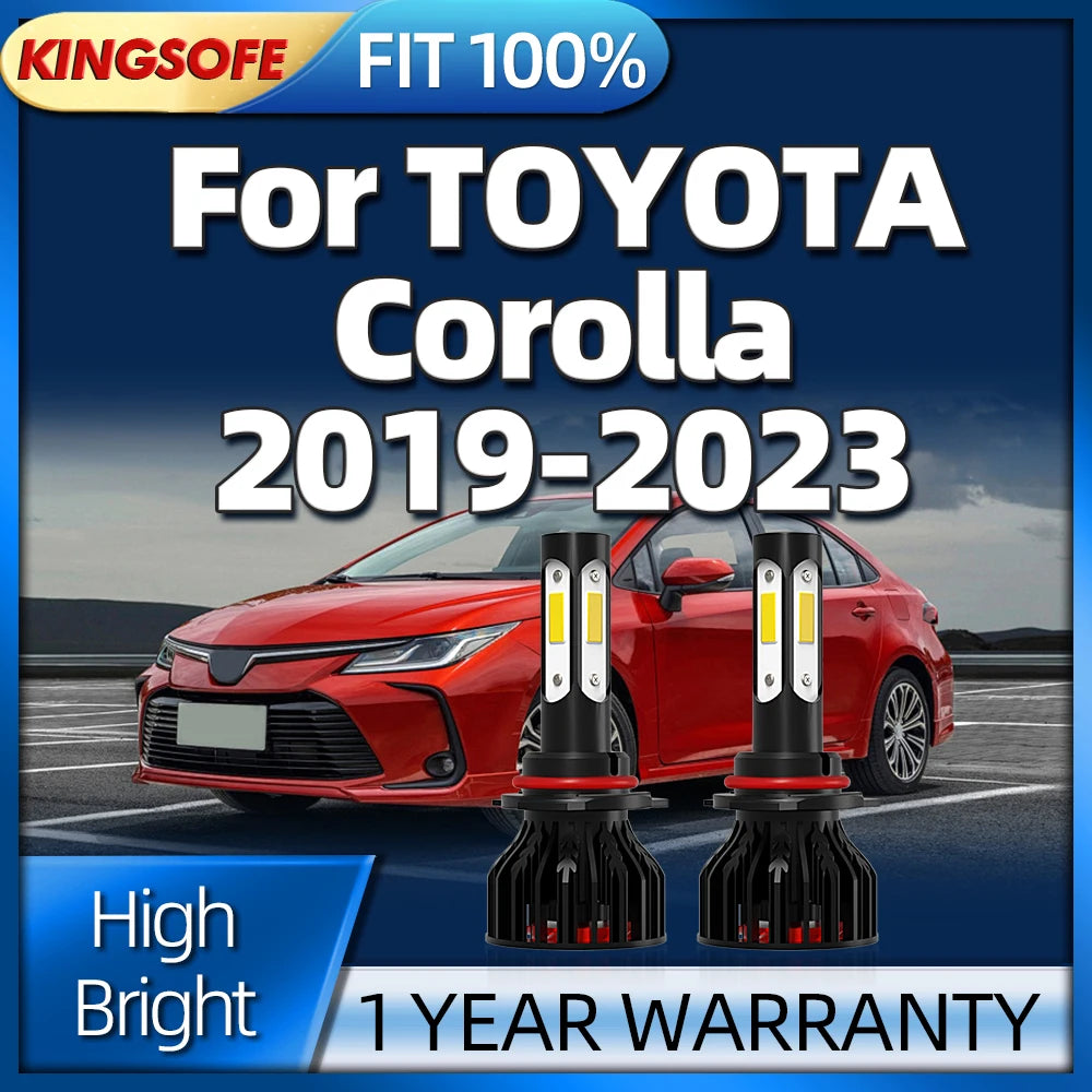 LED 4Side Chip Headlight 9012 HIR2 6000K Car Light with Cooling Fan For TOYOTA Corolla 201