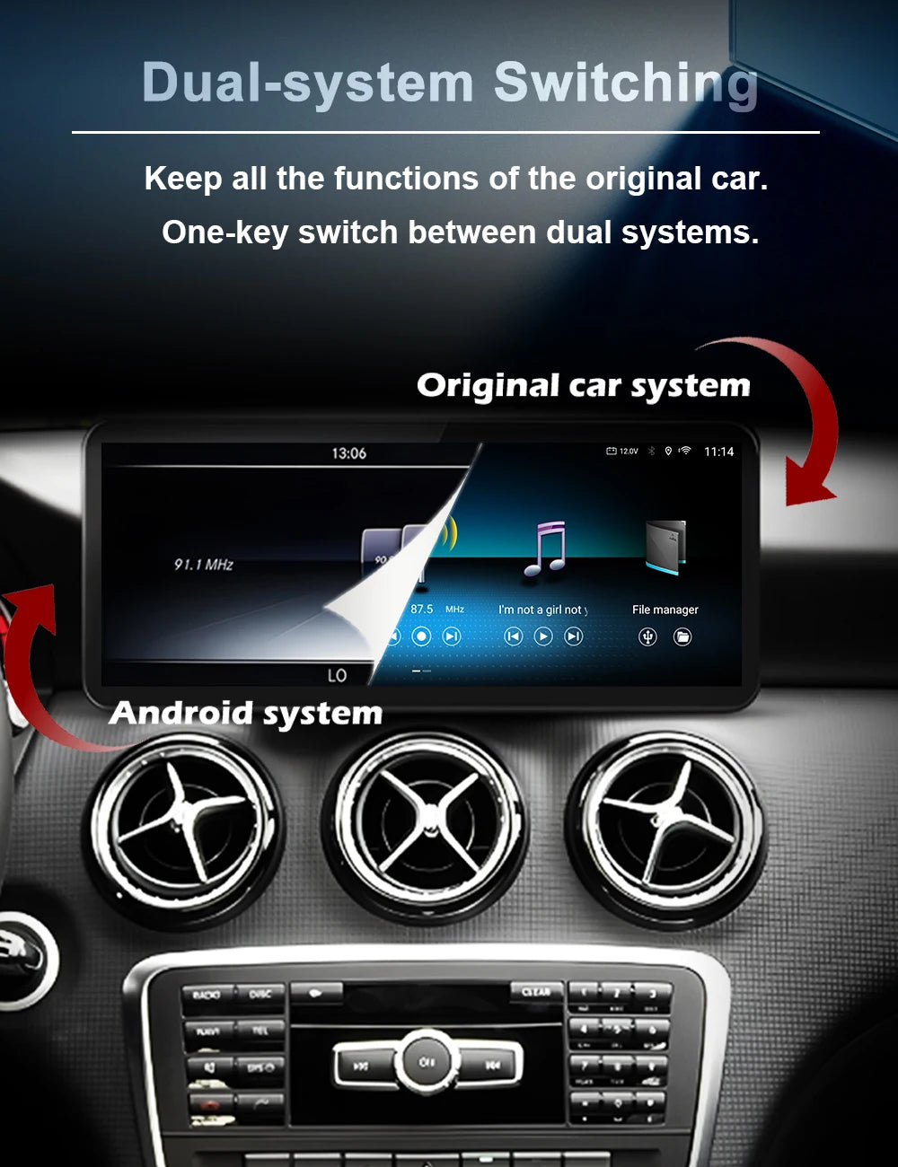 Wireless CarPlay Android 16 Auto Multimedia Touch Screen for Mercedes-Benz A Class 2013 -