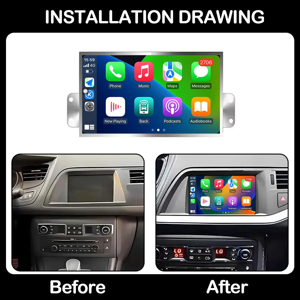 For Citroen C5 X7 IlI 2008 2009 -2017 7" Android 16 Car Multimedia Player GPS Carplay Auto