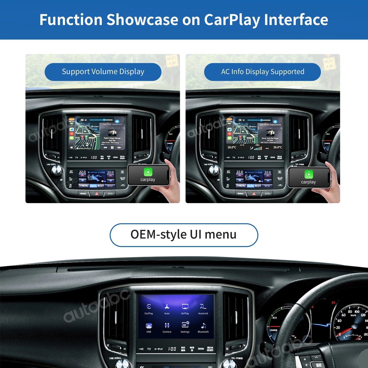 Wireless CarPlay Android Auto for For Toyota Crown 8inch Screen 2015-2019 with Car Play Ai | AUTOKITSHOP