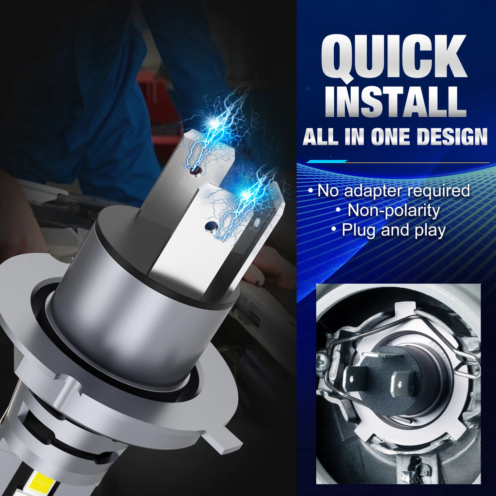 XSTORM H4 LED Headlight Bulbs 9003 HB2 LED Light Canbus 60W 20000LM High Low Beam 3570 CSP