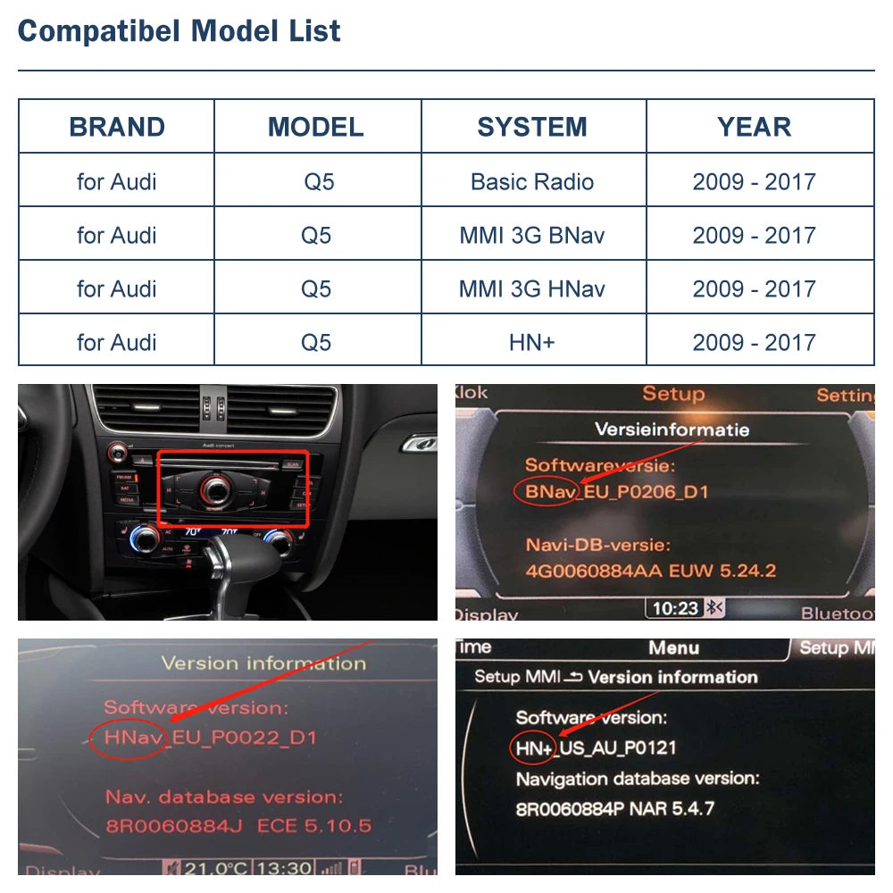 Road Top Wireless CarPlay Android Auto for Audi A4 A5 Q5 B9 2009-2017, with AirPlay Mirror | AUTOKITSHOP