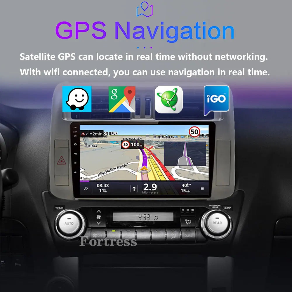 Android 16 Carplay Auto Car Radio Multimedia Player For Toyota Land Cruiser Prado 150 2009