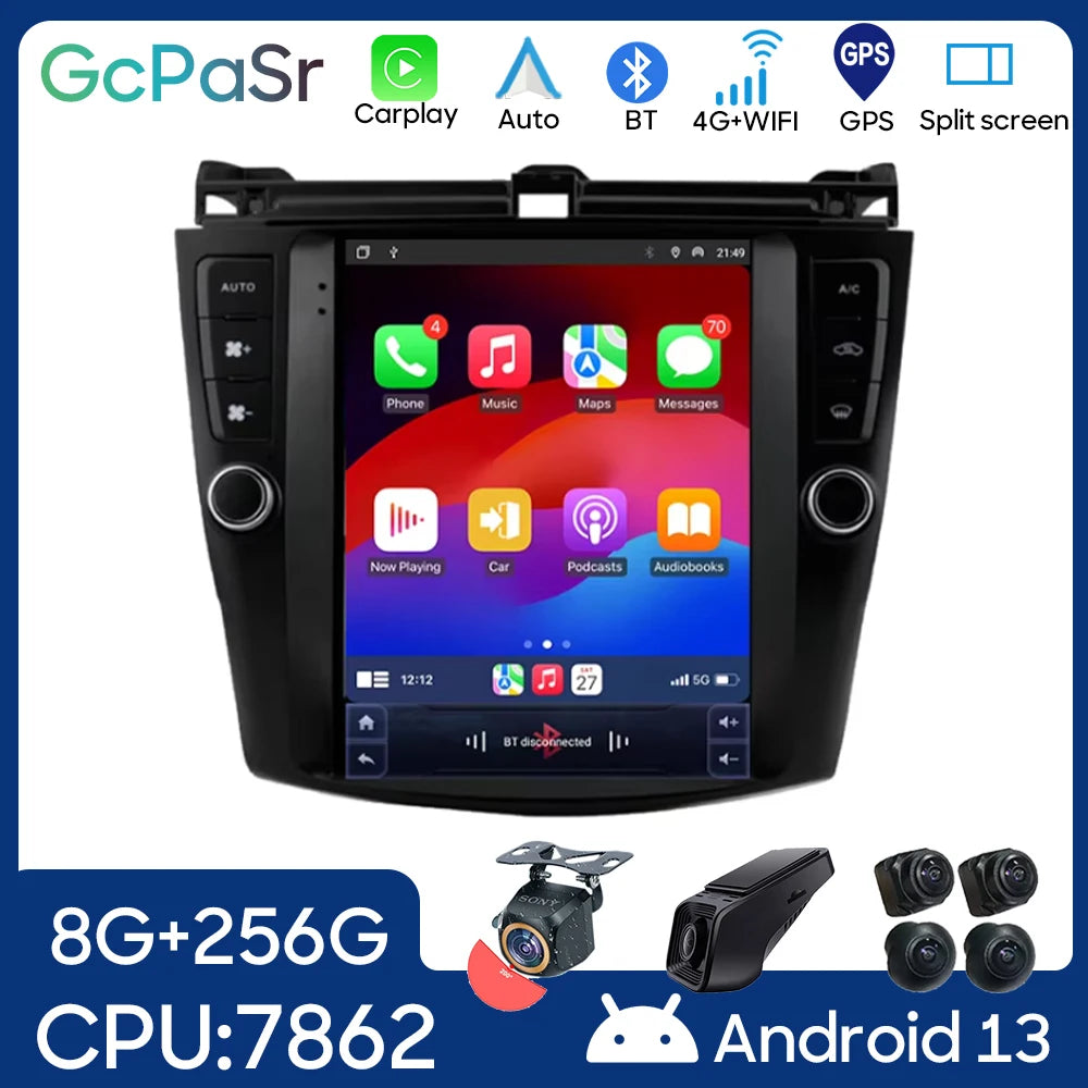 2 Din Android 13 Car Radio Multimedia Video Player For Honda Accord 7 2003 - 2008 GPS Ster