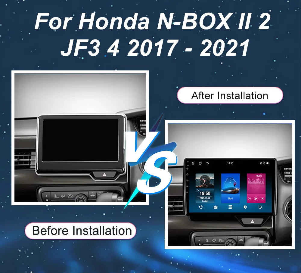 Carplay Android 15 Car Radio Stereo For Honda N-BOX II 2 JF3 4 2017 -2021 Multimidia Video