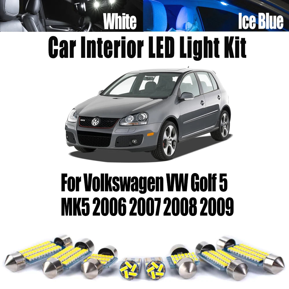 14-Piece LED Interior Light Kit for Volkswagen VW Golf 5 MK5 - Canbus Error-Free Bulbs | AUTOKITSHOP