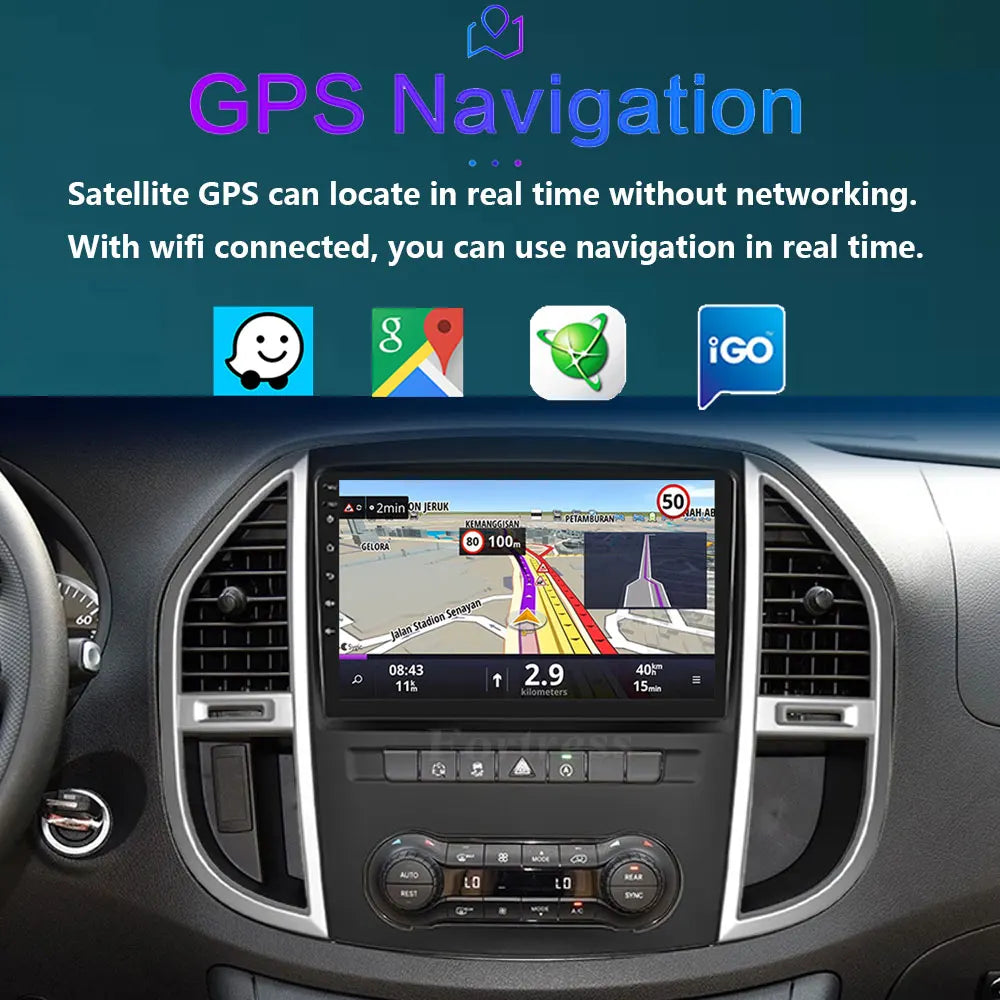 Android 16 Carplay Auto 2K Screen Car Radio Multimedia Video Player For Mercedes Benz Vito